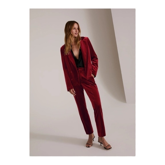 Favorite Daughter Jackets & Blazers - FAVORITE DAUGHTER Amore Velvet Blazer in Maroon NWT